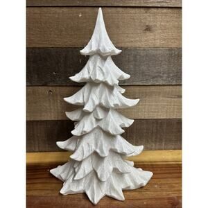 White Sparkling Resin Tree 14” Tall